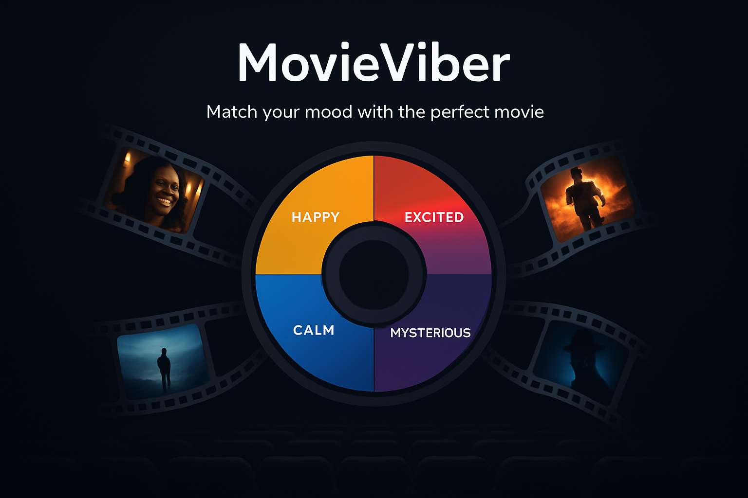Movieviber landing hero image: people enjoying a movie night